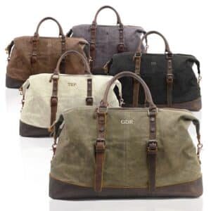 The Langston Personalized Premium Heavy Canvas & Genuine Leather Duffle Bag
