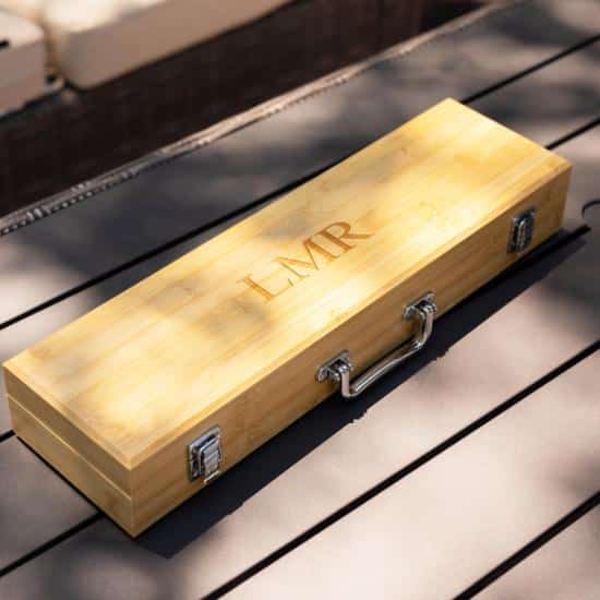 BBQ Set Laser Engraved with Standard Initials