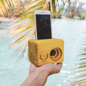 BEAT BLOCK Engraved Wooden Cell Phone Speaker