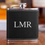 Personalized Black Pocket Passer Flask with Standard Initials Engraved