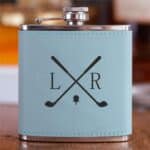 Leather Flask – Teal – _0005_CROSSED CLUBS