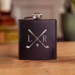 Matte Black Flask - CROSSED CLUBS