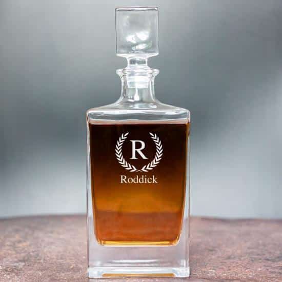 Rectangle Decanter LAUREL WREATH