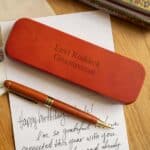 Personalized Rosewood Pen and Case - 2 Lines of Custom Text