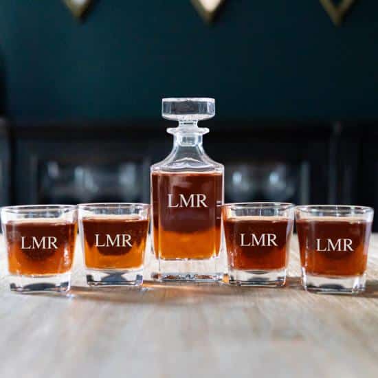 Square Decanter Set - STANDARD INITIALS