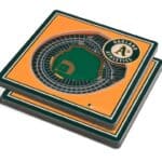 Oakland Athletics 2pc. StadiumView 3D Coasters