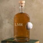 Golf ball decanter personalized with standard initials