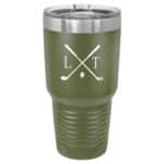 Olive green golf drink tumbler