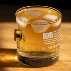 Personalized 11oz. Rocks Glass with Embedded Shotgun Shell by Benshot