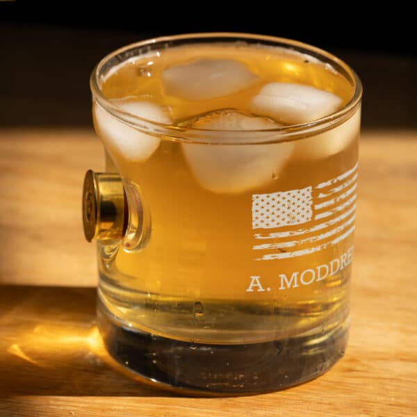 Personalized 11oz. Rocks Glass with Embedded Shotgun Shell by Benshot