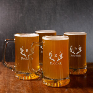 Personalized Classic Groomsmen Beer Mug Set