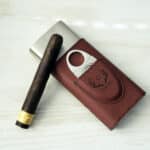 Personalized Football Cigar Case with Cutter