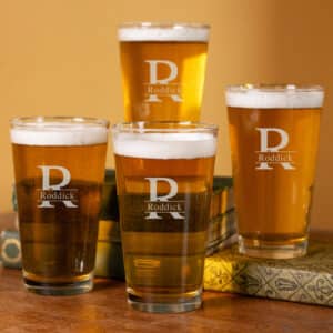 Personalized Groomsmen Pint Glass Set