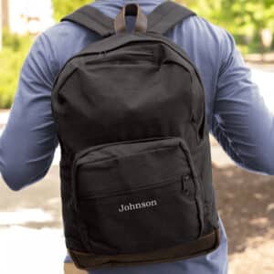 Personalized Men’s Canvas & Leather Classic Backpack