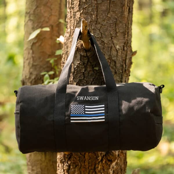 Personalized Thin Blue Line Police Duffle Bag