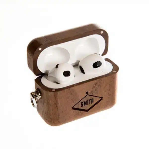 Personalized Walnut Airpods Case - Laser Engraved
