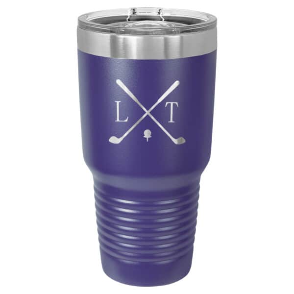Purple golf drink tumbler