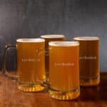 Groomsmen beer glasses with 1 line of custom text