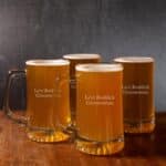 Groomsmen beer glasses with 2 lines of custom text