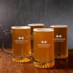 Groomsmen beer glasses with bowtie design