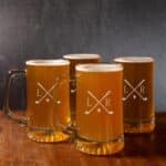 Groomsmen beer glasses with golf design