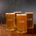 Groomsmen beer glasses with standard initials
