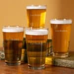 Groomsmen pint glass set with 1 line of engraved text