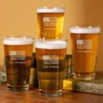 Groomsmen pint glass set with American Flag design