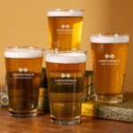 Groomsmen pint glass set with bowtie design