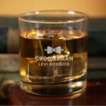 Personalized Groomsman Rocks Glass with Bowtie Design