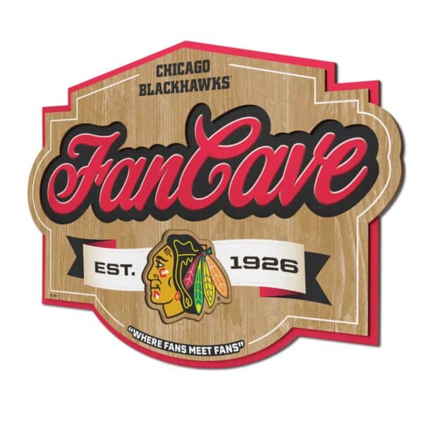 Chicago Blackhawks Fan Cave Sign by You The Fan