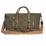 Langston Canvas & Leather Duffle Bag in Green