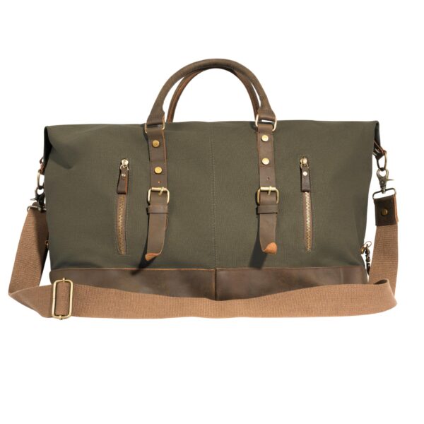 Langston Canvas & Leather Duffle Bag in Green