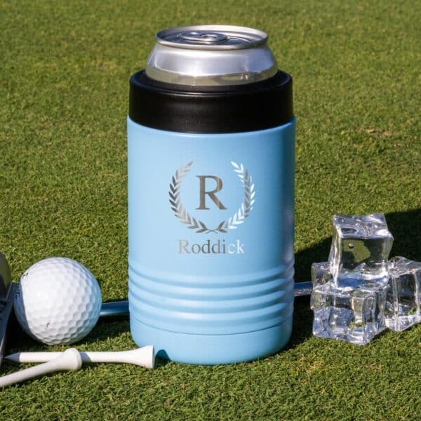 Standard Hard Coozie – Light Blue – _0004_LAUREL WREATH