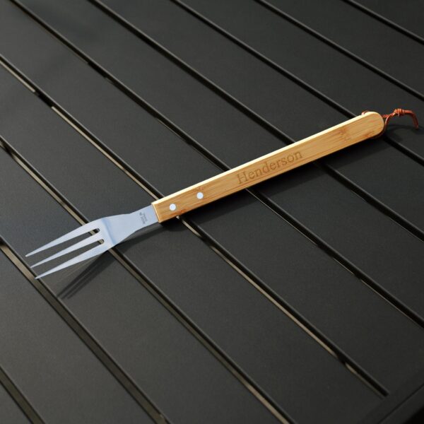 Close-up of bbq grill fork