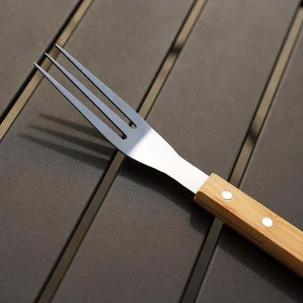 Close-up of grill fork