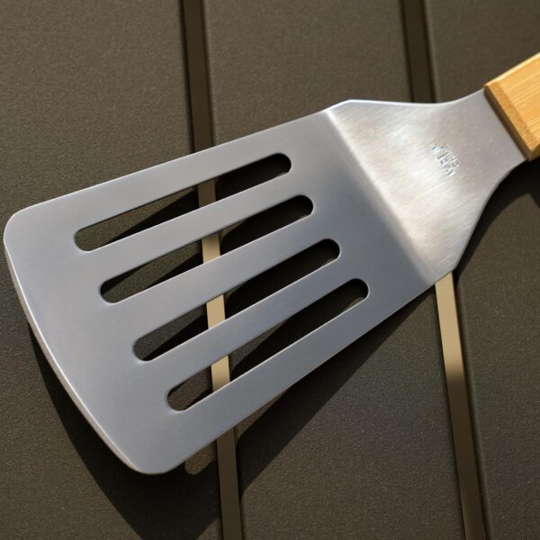 Close-up of grill spatula