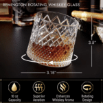 Features of the Remington glass include a rotting design, superior aeration and a 10oz. capacity