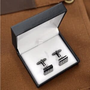 A black gift box is included for each pair of black square cufflinks