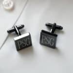 Personalized Gunmetal Square Cufflinks (Gift Boxed)