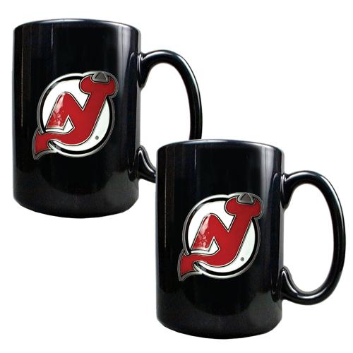 NHL 2pc. Black Ceramic Coffee Mug Set