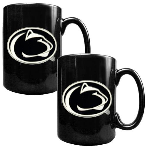 NCAA 2pc. Black Ceramic Coffee Mug Set